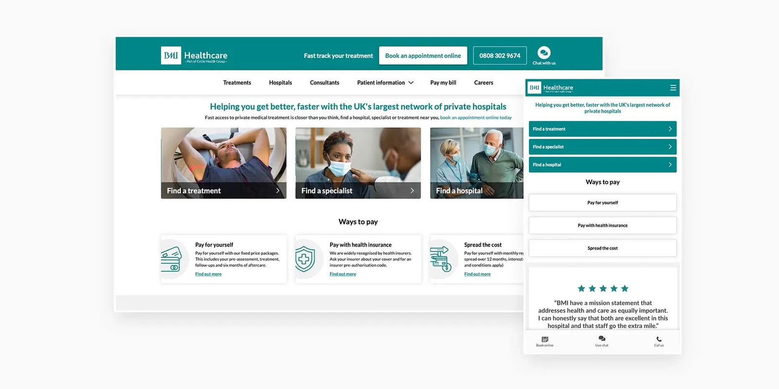 Screenshot of CircleHealthGroup's website