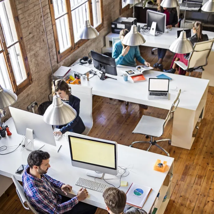 Young people working on a startup office.