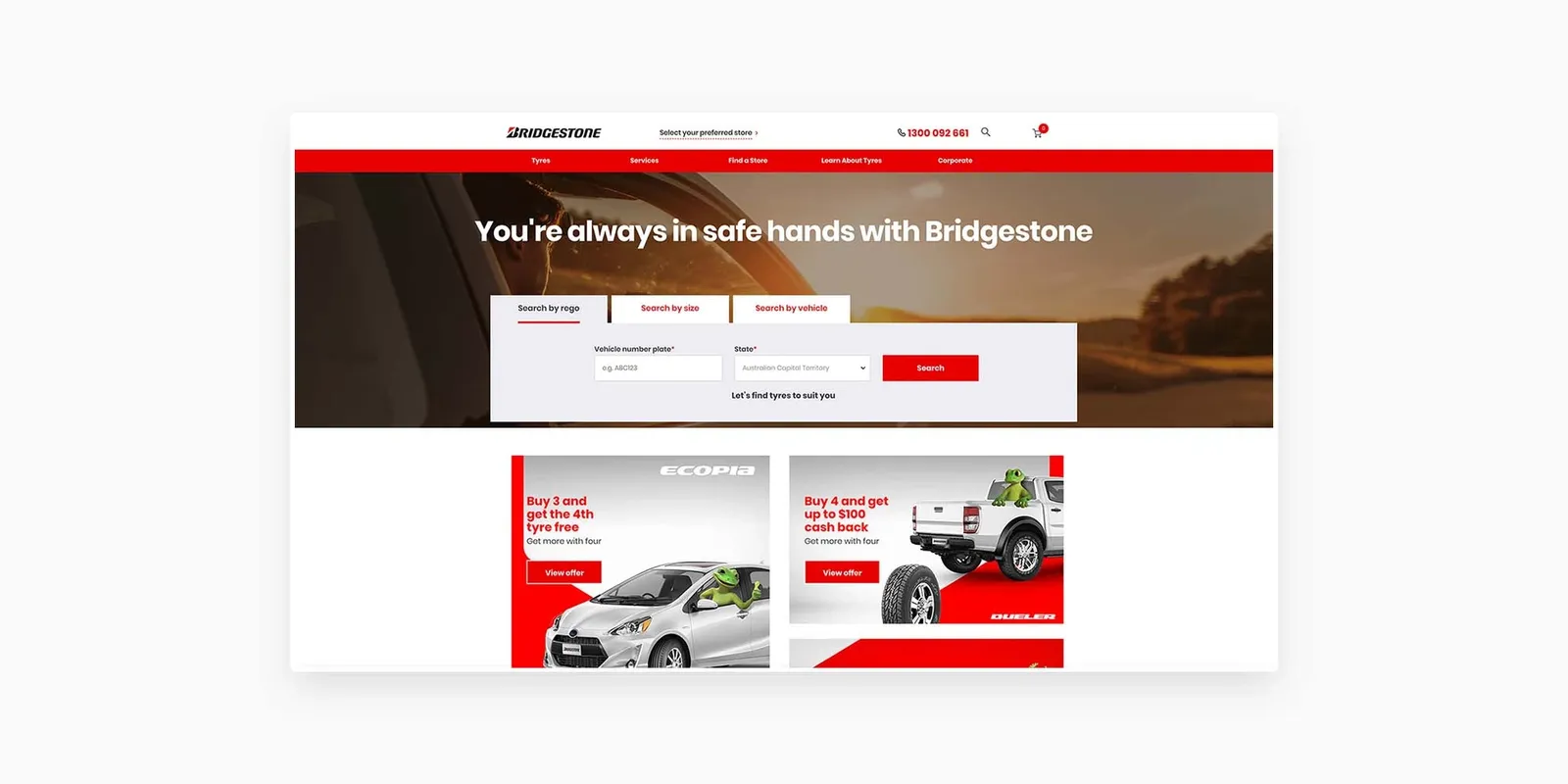 Bridgestone Australia webpage