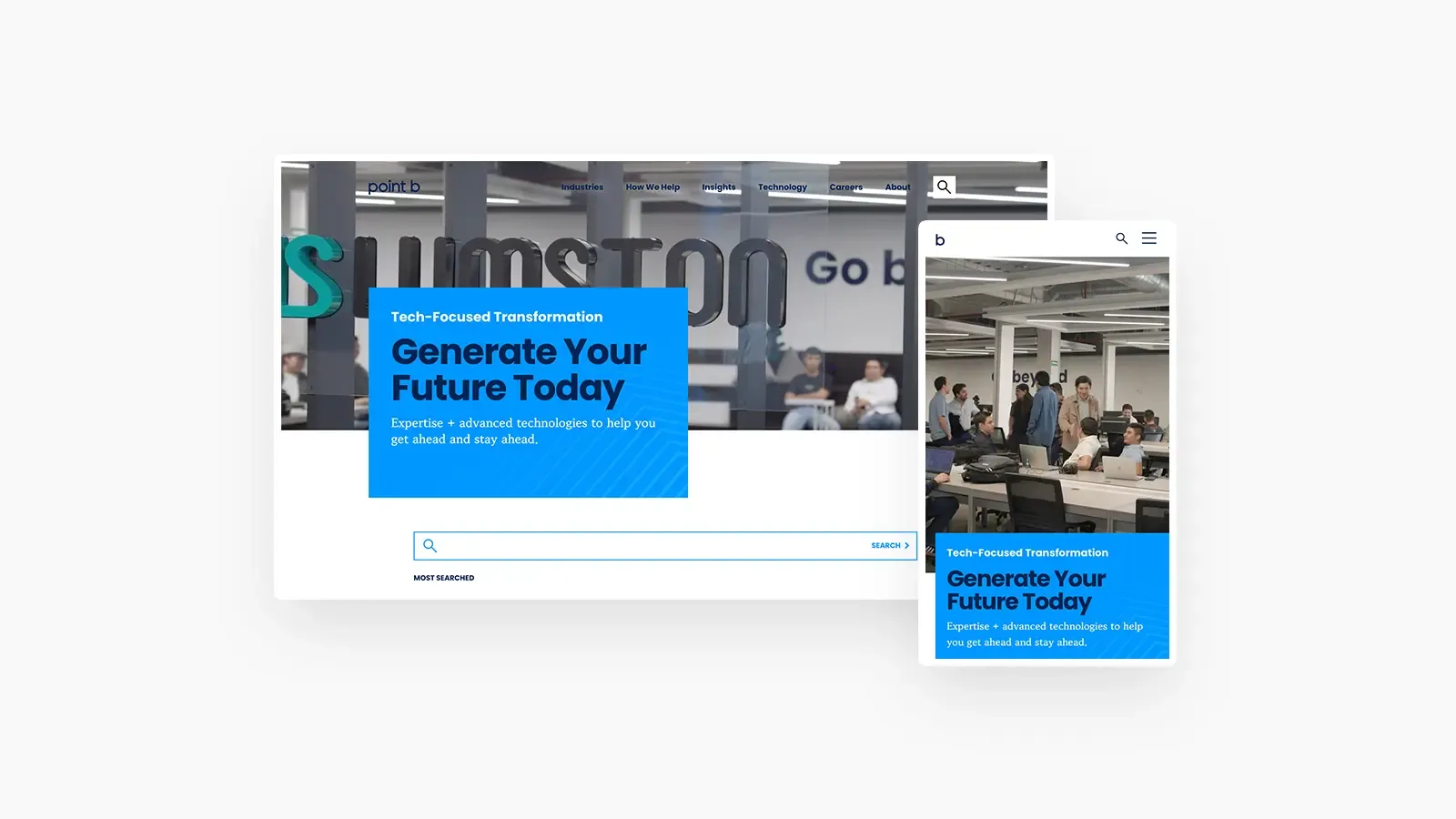 Point B website screenshot