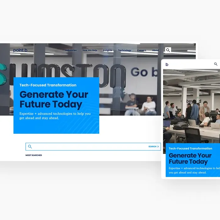 Point B website screenshot