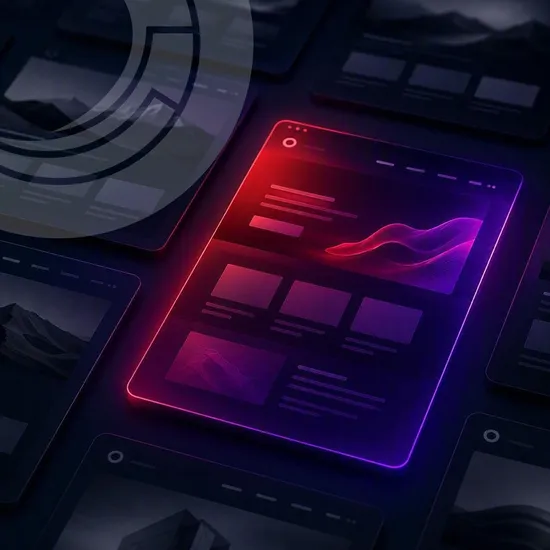  One gradient-colored website card stands out among many gray web page cards, representing brand visibility and discoverability in AI search.