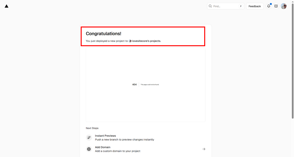 Vercel Project Build and deployed successfully 