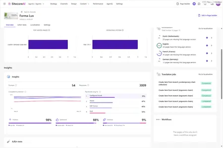 Sitecore product feature web screenshot