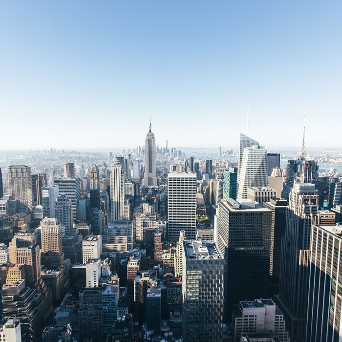 New York City aerial helicopter view, NY, USA