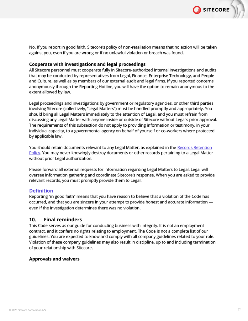 Code of Business Conduct