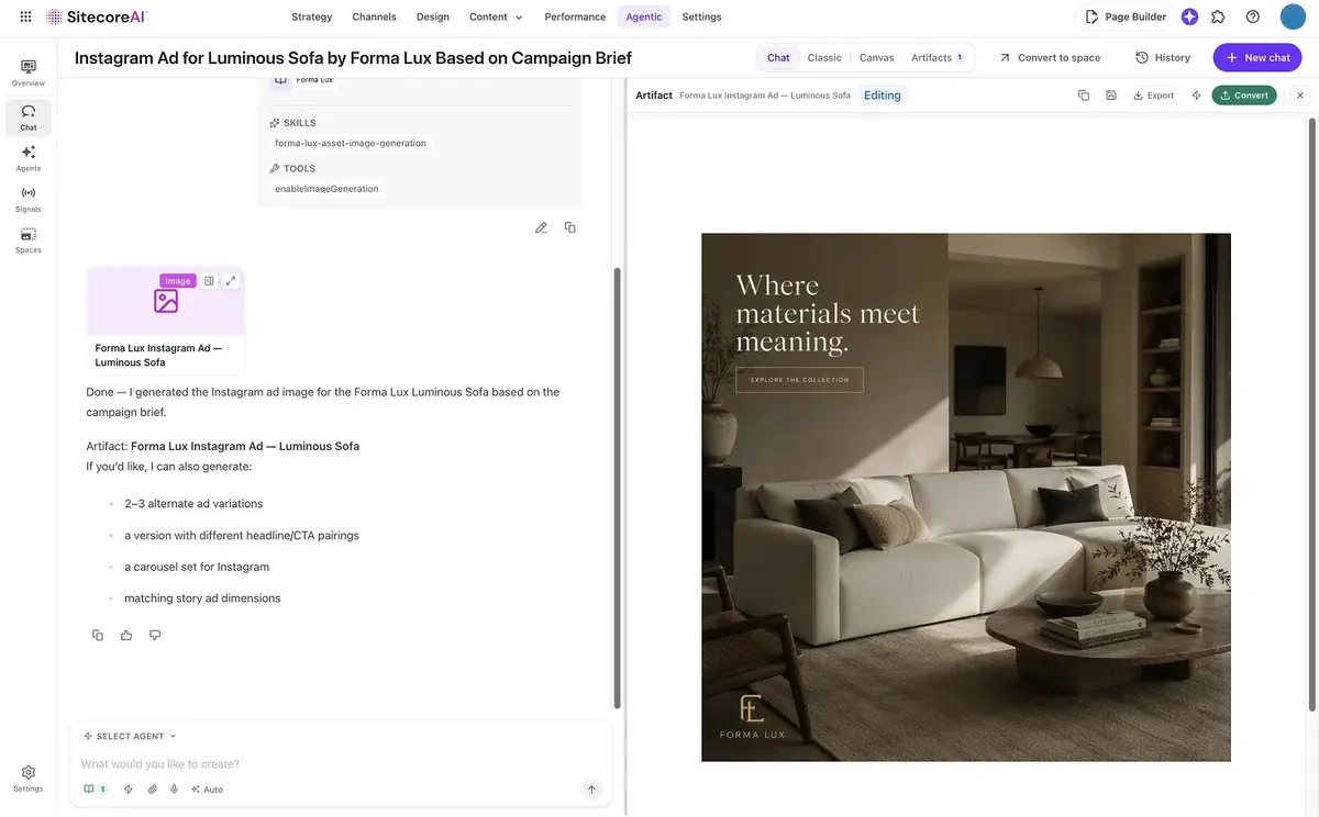 SitecoreAI content creation with agents