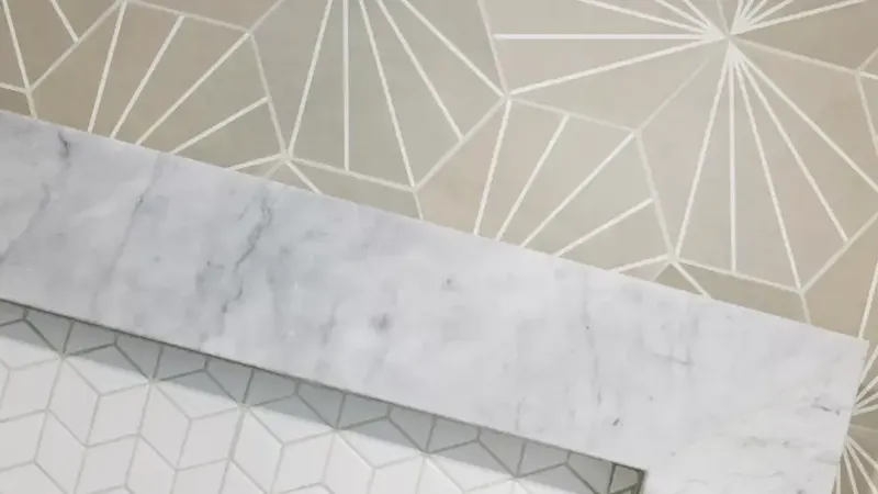 photo of a floor laid out with beautiful tiles