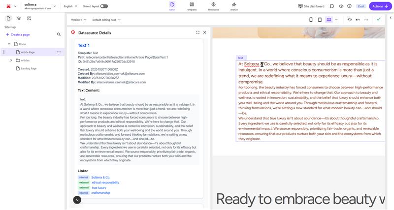 Page List editing functionality