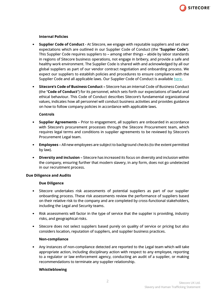 Sitecore Slavery Statement - FY25