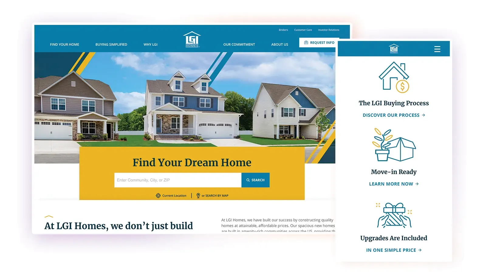 White and blue houses