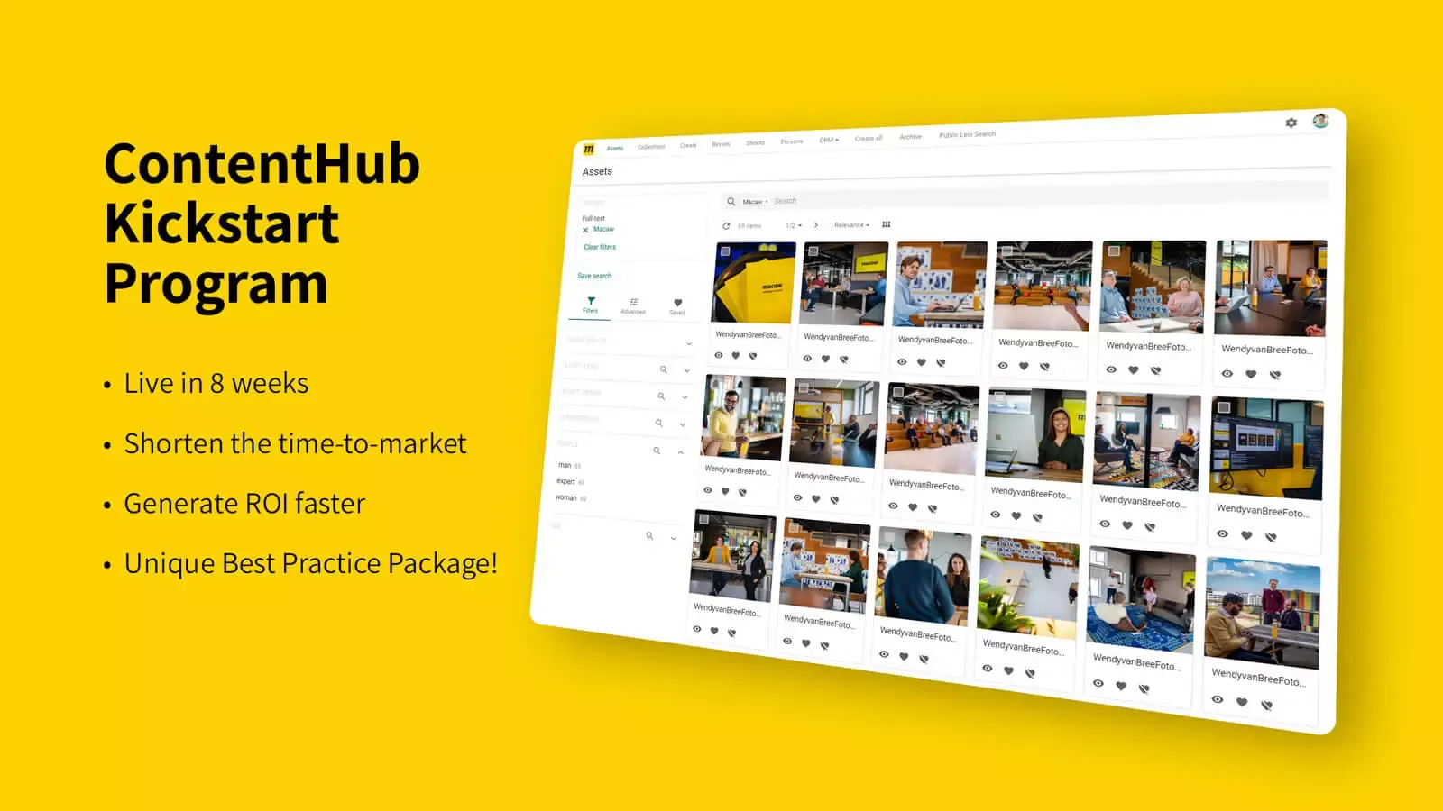A user interface depicting ContentHub Kickstart program
