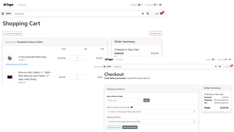 Shopping cart and checkout