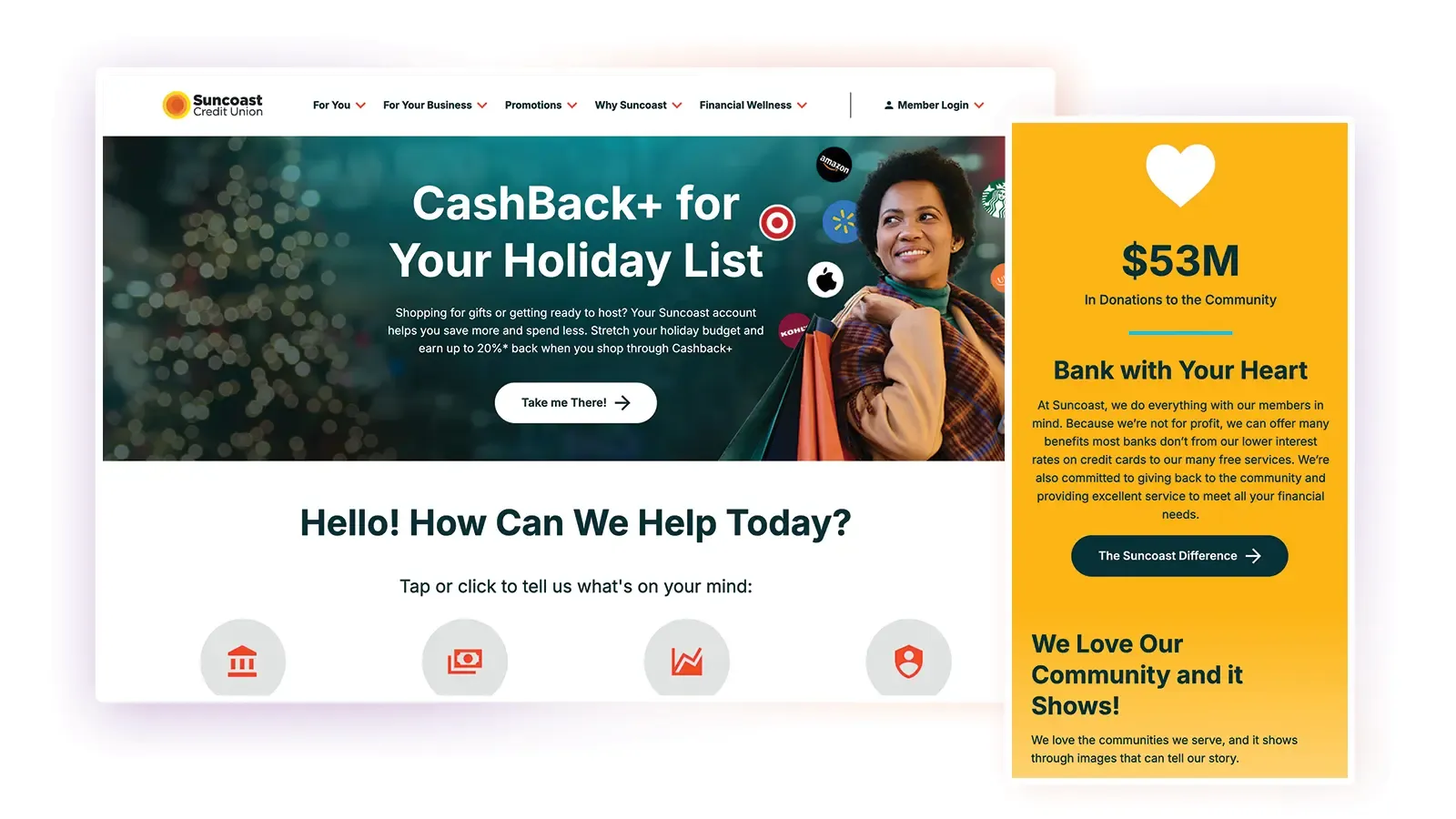 Suncoast website screenshot