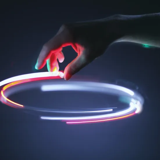 Hand controling light circle in air