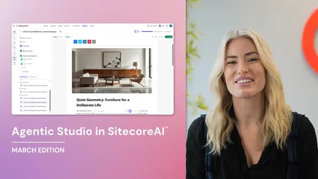 Product Marketing Direcot, Kelly Masters, presenting Agentic Studio in SitecoreAI March Edition 2026