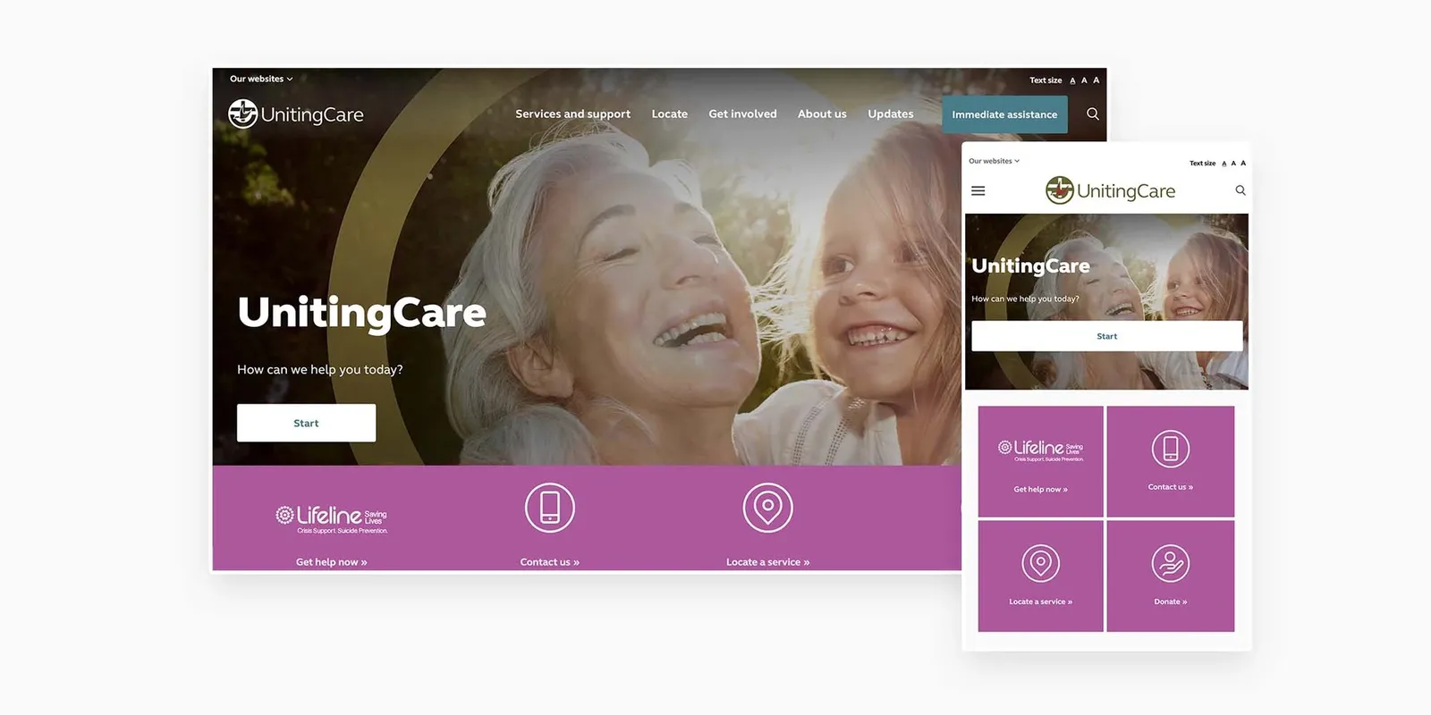 Screenshot from UnitingCare's website