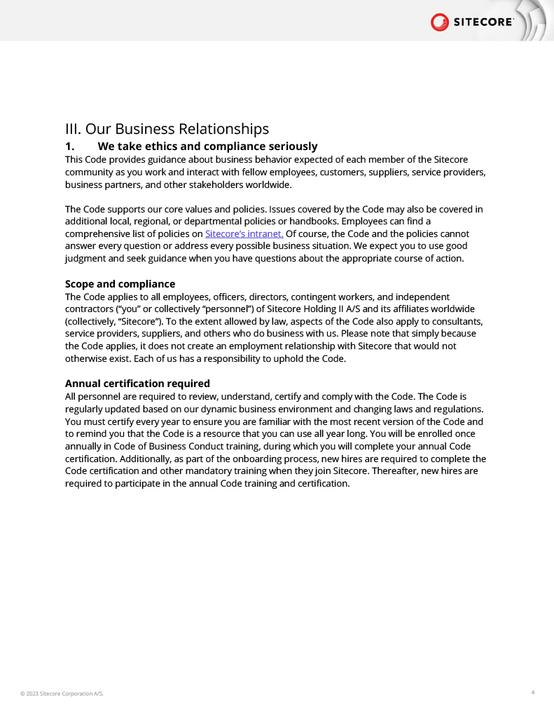 Code of Business Conduct
