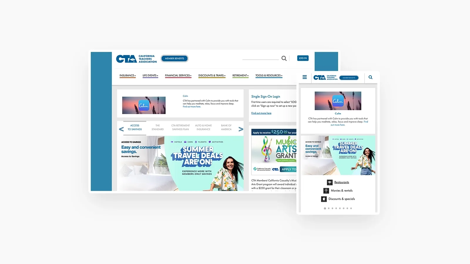 CTA website screenshots