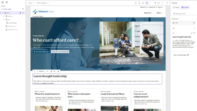 XM Cloud FastLane Page Builder screenshot