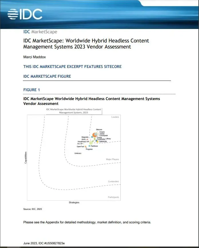 IDC Worldwide Headless CMS 2023 report promo