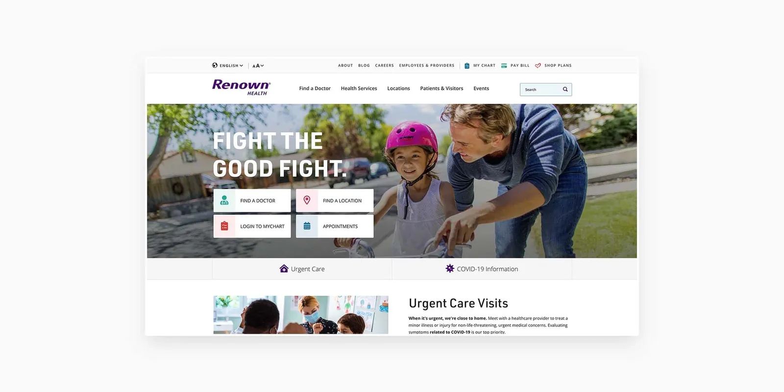 Screenshot from Renown's website