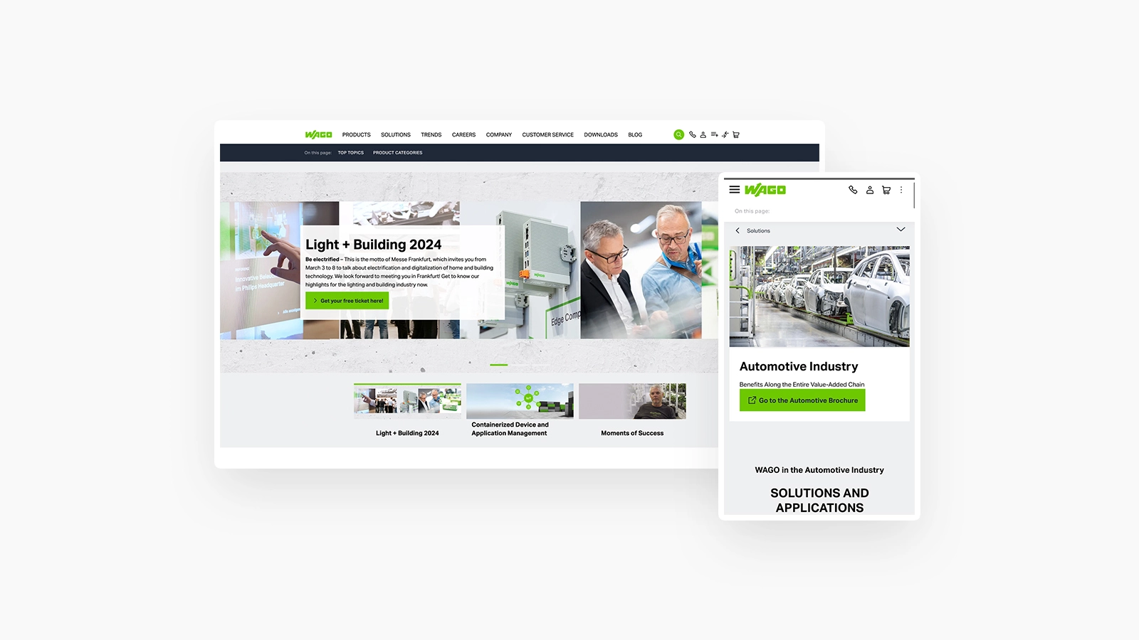 WAGO website screenshot