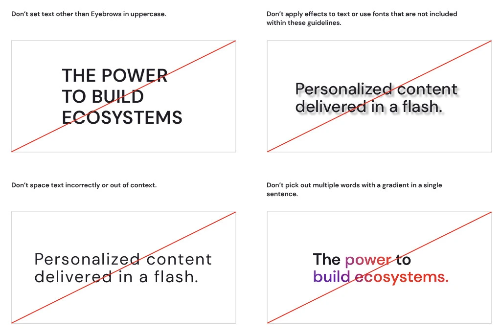 Typography Donts Brand Guidelines img