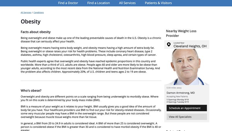 Screenshot of single provider view