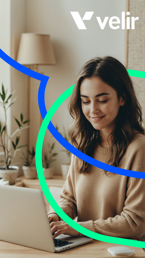 Woman working on her laptop