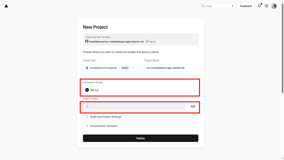 In Vercel set the root directory and the framework preset