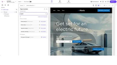 SitecoreAI AI translation feature screenshot