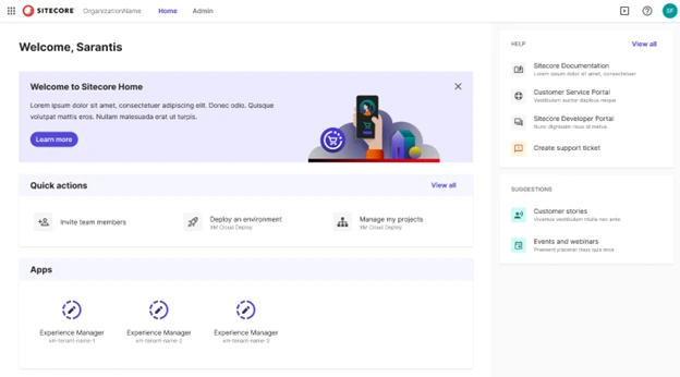 Sitecore Cloud Portal homepage.png