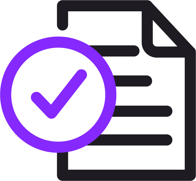 Verified Doc Black Purple Icon