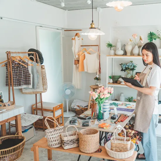 Small,Business,Owners,Are,Preparing,A,Small,Shop,And,Checking