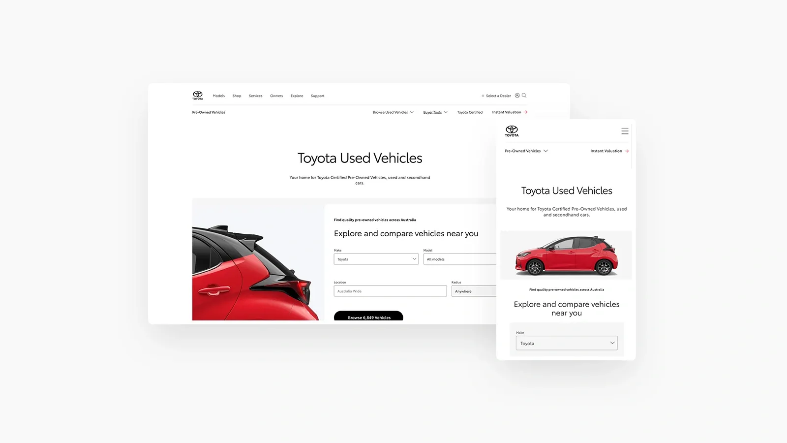 Toyota website screenshot