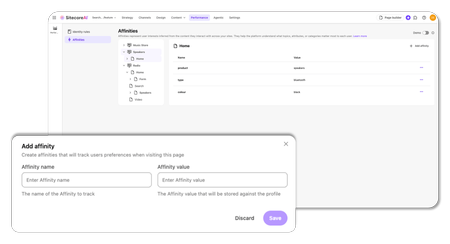 SitecoreAI Affinities screenshot