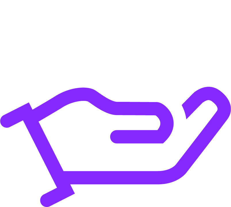 Support White Purple Icon