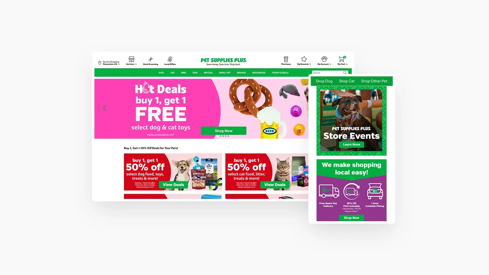 Pet Supplies Plus website screenshot