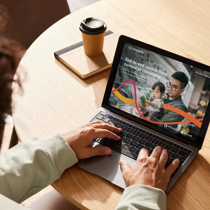 Laptop with hands typing