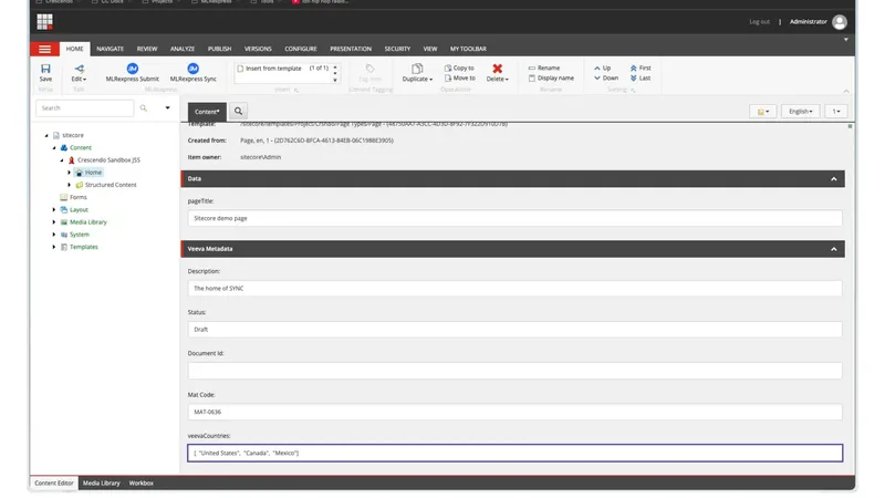metadata screen