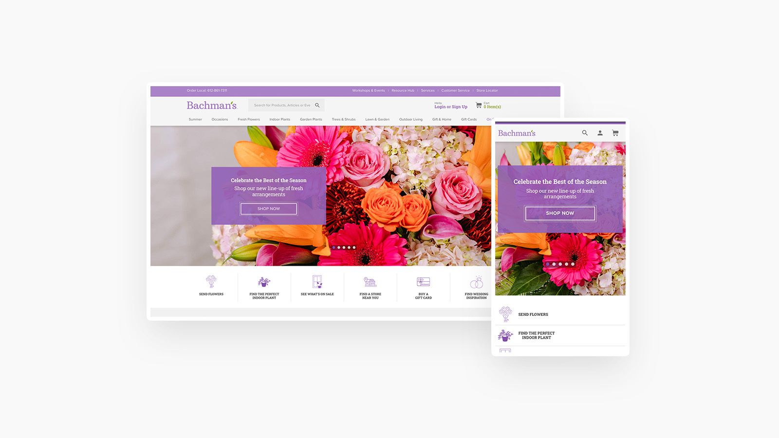 site page with flowers