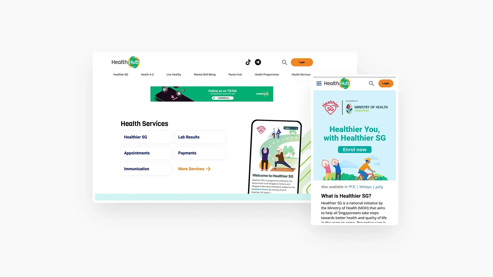 Health Hub website screenshot