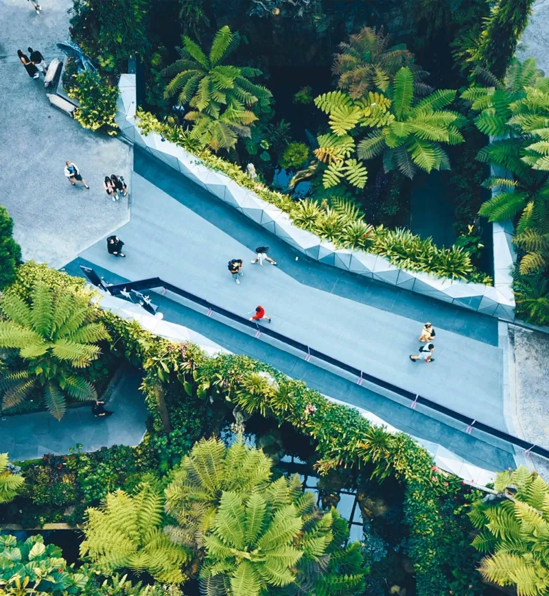 People walking through a commercial space in China