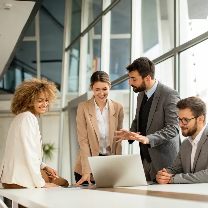 Group of multiethnic business people working together in the office