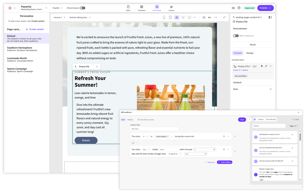 SitecoreAI conversion optimization personalization