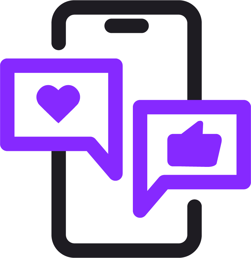 Social Media Black Purple Icon