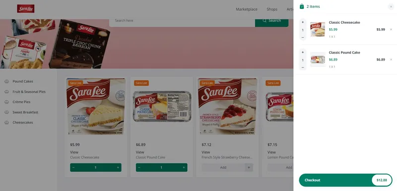 Screenshot Ecommerce experience