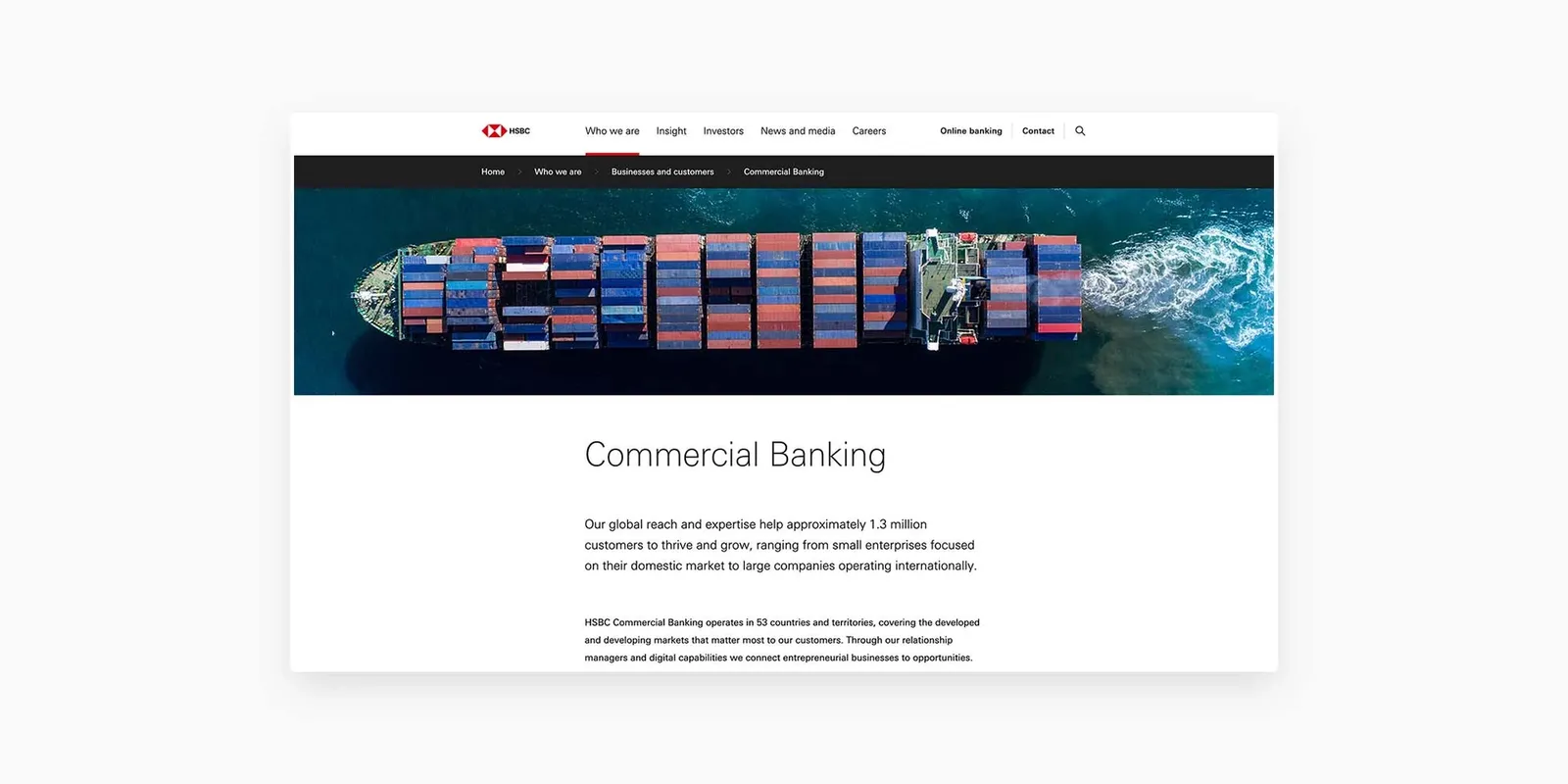 HSBC webpage