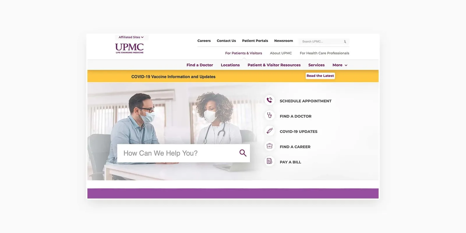 Screenshot from UPMC's website